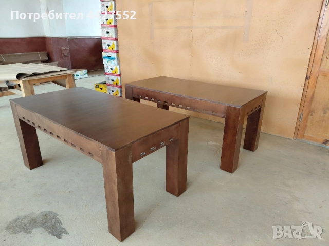 Трапезна маса ф110 см  дъб и още 6 бр., снимка 8 - Маси - 52447007