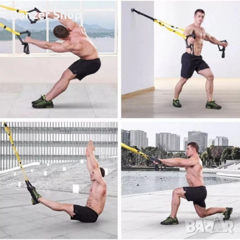 Мултифункционален фитнес уред с ленти, снимка 4 - Фитнес уреди - 52170670