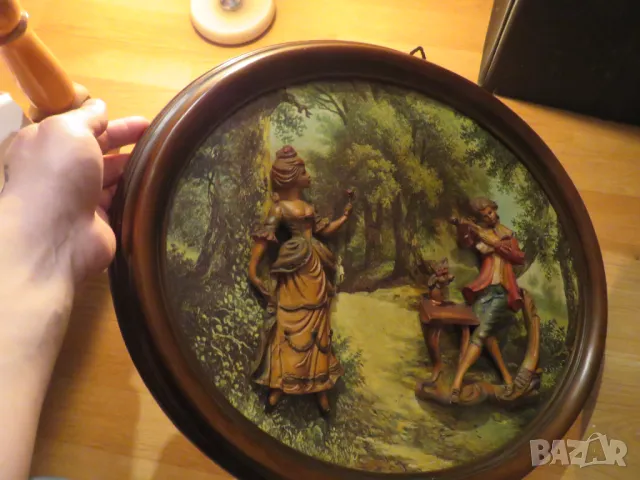 Старинна италианска барелефна картина Серенада за любимата  с маркировка еротика секс, снимка 7 - Картини - 49936691