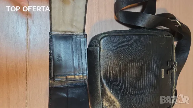 Petek 1855 Мъжки Портфейл Естествена Кожа с Чанта Petek, снимка 4 - Портфейли, портмонета - 48431191