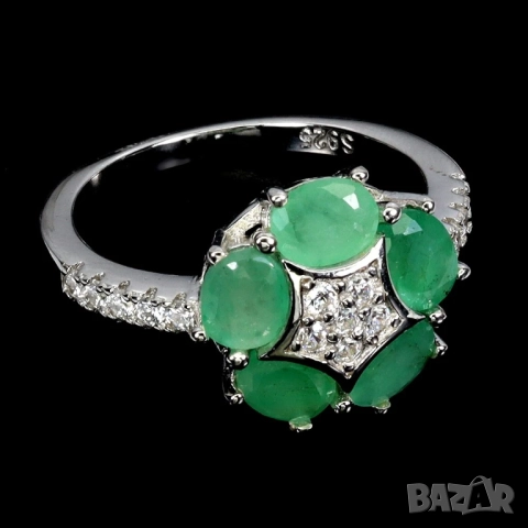 925 сребърени пръстени с родолит гранат, огнен опал, сапфир, танзанит смарагд , снимка 12 - Пръстени - 51755813