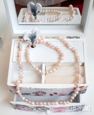 Колие с разноцветни, естествени перли със сертификат, снимка 2 - Колиета, медальони, синджири - 28083502