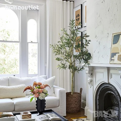 ПРОМОЦИЯ Изкуствено маслиново дърво с енергоспестяващи лед светлини, к-т от 2 бр, 152см A-GE23004, снимка 4 - Изкуствени цветя - 50948839