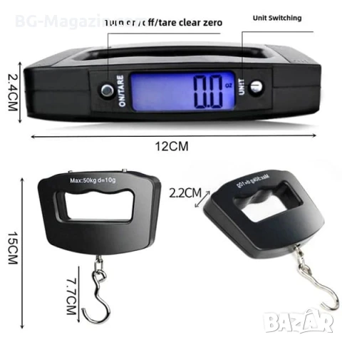 Електронен ръчен кантар точна везна за багаж куфар храна риболов кухненски продукти дигитален риба, снимка 3 - Везни - 50921398