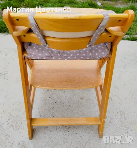 Винтидж дървено бебешко столче за хранене, снимка 3 - Комплекти за бебе - 49752604