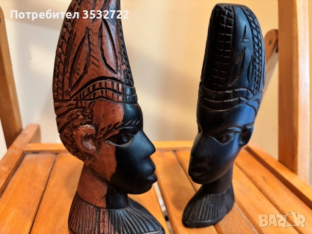 Две африкански декоративни фигури , снимка 2 - Антикварни и старинни предмети - 51466065