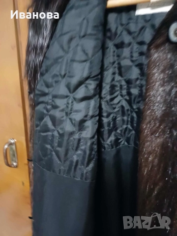 Дамско  дълго пълто. Естествен косъм, НУТРИЯ, снимка 5 - Палта, манта - 52582915