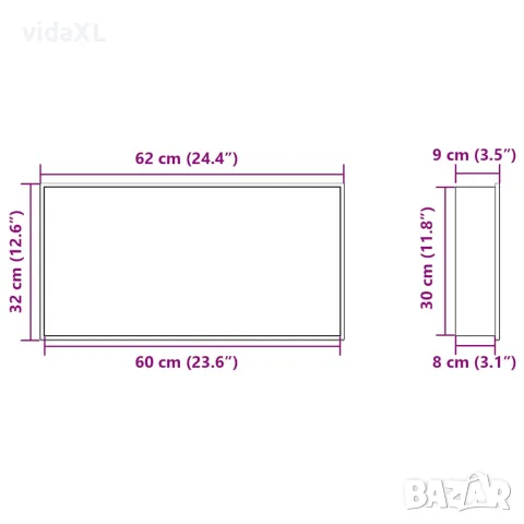 vidaXL Душ ниша, сребрист бяло, 62x32x9 см, неръждаема стомана, снимка 8 - Душове - 56147409