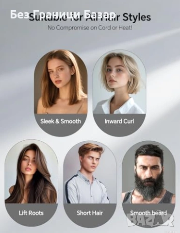 Нова Мини йонна четка преса за коса изправяне, керамика, 3 температури , снимка 6 - Други - 53536100