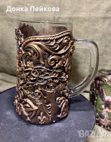 Ръчна изработка халба за бира 500 мл, снимка 4 - Чаши - 48885664