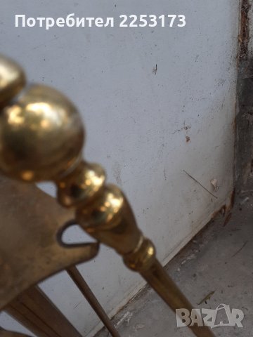 Датски месингов комплект за камина, снимка 5 - Декорация за дома - 42356240