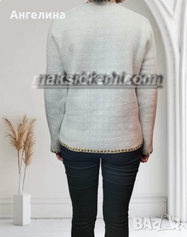 Дамска жилетка тип сако с пухкава текстура и ламена нишка., снимка 4 - Жилетки - 52386515