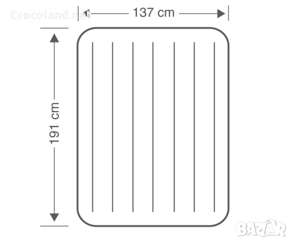 Надуваем матрак Classic Downy 137 х 191 х 25 см. INTEX CROCOLAND, снимка 5 - Надуваеми легла - 44829379