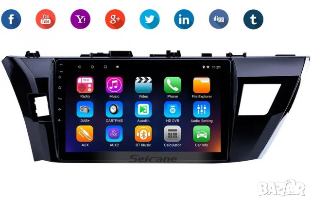 Мултимедия, за Toyota Corolla, Двоен дин, Навигация, дисплей, 2 DIN, плеър, екран, Android, Андроид, снимка 2 - Аксесоари и консумативи - 40198615