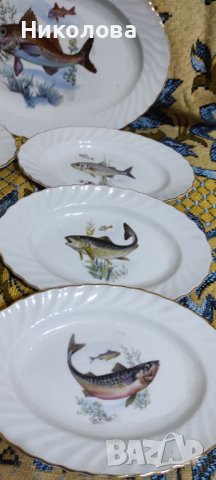 Български порцеланов рибен сервиз , снимка 5 - Сервизи - 39544425