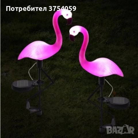 Декоративна соларна лампа във формата на фламинго - 3бр в комплект, снимка 4 - Соларни лампи - 52385528