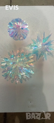 3D Коледна украса – снежинка, звезда, топка с отблясъци, снимка 5 - Други - 51932790