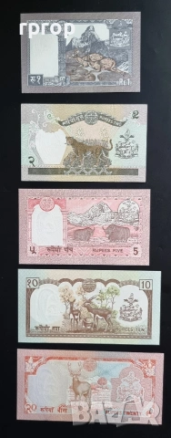 Непал. 1,2, 5, 10 и 20 рупии. 1997 -1998 година.UNC. , снимка 7 - Нумизматика и бонистика - 49966510