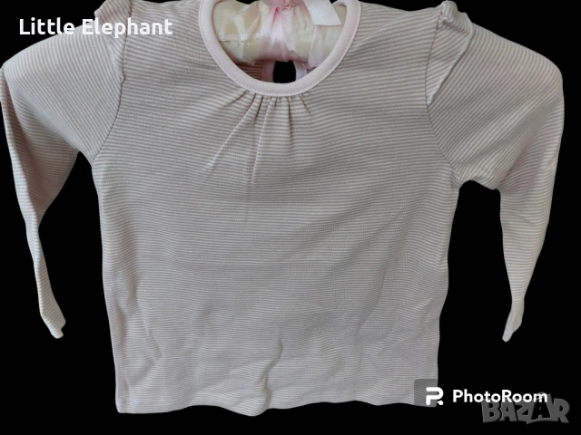 Блузка с дълъг ръкав за 18-24 мес мом розово и кафяво тънко райе,Англия/нова