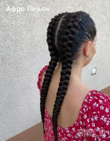🩷Боксьорски Плитки 🌸Box braids Детски прически Опашки Бохо Туистъри Ариел Къдрици Афро Канекалон , снимка 4 - Аксесоари за коса - 55848260