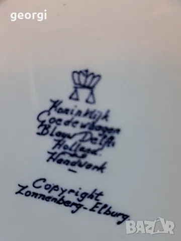 холандска декоративна порцеланова чиния Delft   11/2, снимка 6 - Декорация за дома - 49059659