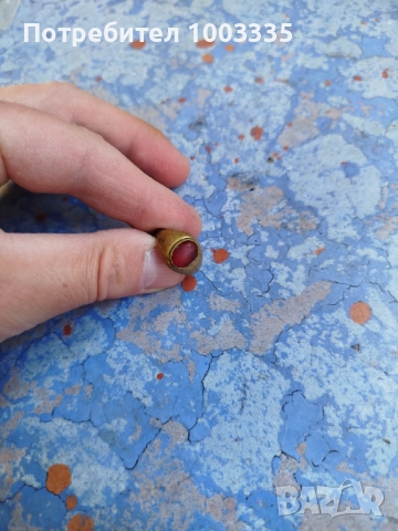 Стар бронзов пръстен с камък , снимка 2 - Антикварни и старинни предмети - 51823634