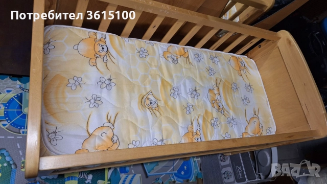 Люлееща кошара масив за бебе, снимка 4 - Бебешки легла и матраци - 52138920
