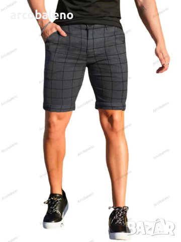 Карирани мъжки модни къси панталони, 4цвята - 023, снимка 5 - Къси панталони - 41376681