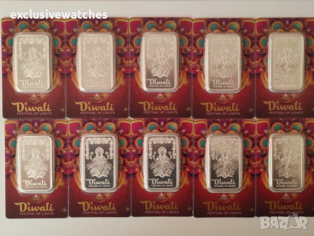 1 oz 999 чисто сребро PAMP Suisse Diwali Festival of Lights, снимка 5 - Нумизматика и бонистика - 52501627