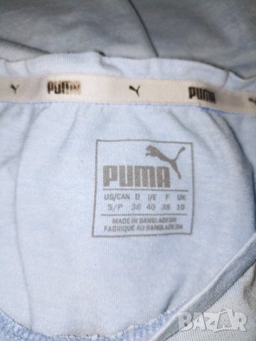 Puma  S- Оригинална дамска тениска в светлосиньо с лого, снимка 7 - Тениски - 40502415