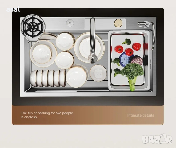 Висококачествена мултифункционална кухненска мивка в цвят инокс, снимка 10 - Мивки - 44730494