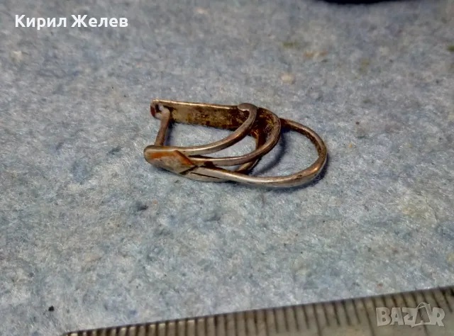 СТАРА АНГЛИЙСКИ ТИП ЗАКОПЧАВАНЕ АЖУРНА СРЕБЪРНА ОБЕЦА СРЕБРО 925 РЪЧНА АРТ ИЗРАБОТКА 38043