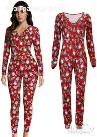 Нова Коледна пижама onesie за възрастни, топъл анимационен костюм