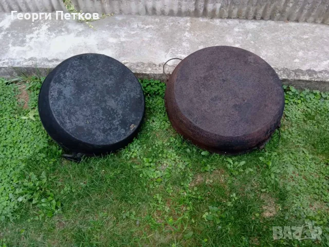 Големи тави за лютеница - медна и желязна, много здрави и запазени!, снимка 4 - Съдове за готвене - 55873410