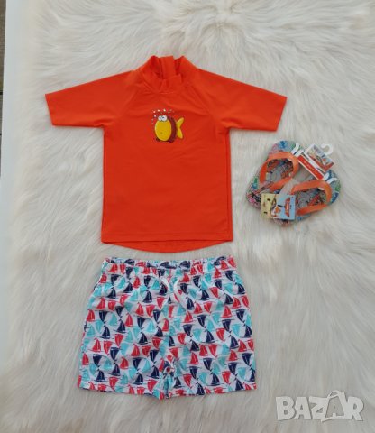 Детски бански 3-4 години - шорти, плажна блуза и чехли, снимка 11 - Детско бельо и бански  - 41780217