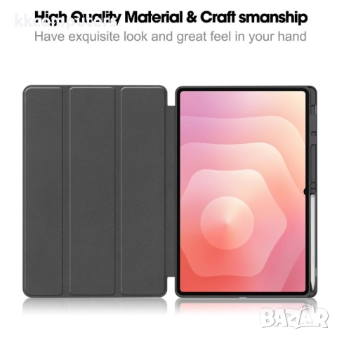 Защитен Кожен калъф за Samsung Galaxy Tab S11 Ultra с Протектор, Стойка и Слот за писалка | Зелен, Ч, снимка 6 - Калъфи, кейсове - 52088554