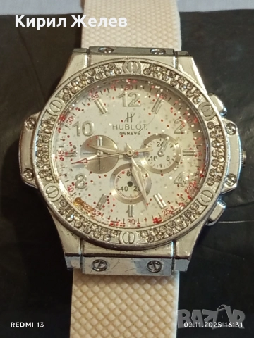 Дамски часовник HUBLOT GENEVE много красив стилен дизайн силиконова каишка 49024, снимка 5 - Дамски - 52264808