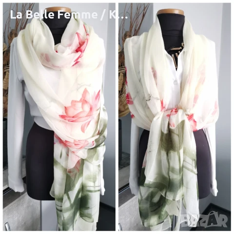 Шал от 100 % коприна, снимка 9 - Шалове - 50671502