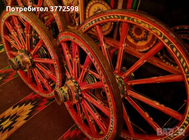 Рисувани колелета колела каруца, снимка 10 - Декорация за дома - 48066200