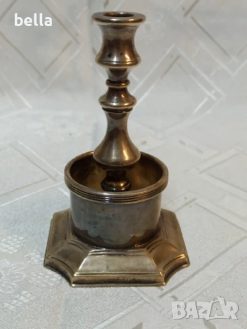 Стилен стра посребрен свещник E.P C.A, снимка 7 - Антикварни и старинни предмети - 50584230