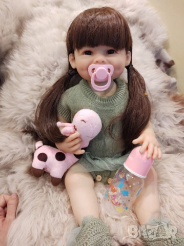 Кукла реборн 55см, реалистична силиконова кукла, преродено бебе, снимка 2 - Кукли - 52083038
