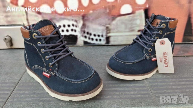 Английски детски оригинални кец/боти от естествена кожа/велур Levi's, снимка 5 - Детски боти и ботуши - 52377374