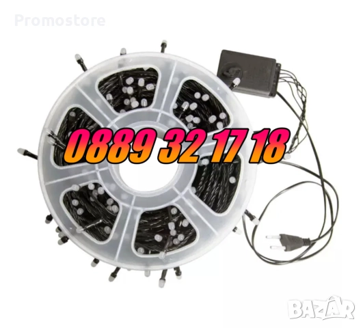 Коледни лампички 100 метра на макара, жълта светлина, водоустойчиви, снимка 6 - Декорация за дома - 52424601