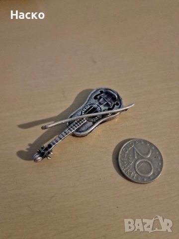 Сребърна цигулка миниатюра 800 , снимка 6 - Антикварни и старинни предмети - 52002054