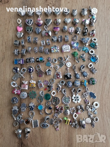 Сребърни талисмани висулки стопери клипс за гривни Пандора 