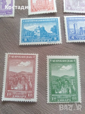 1942 Пощенски марки Сърбия-манастири Немска окупация , снимка 5 - Филателия - 44490808