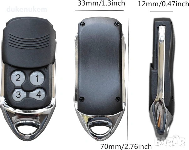 Дистанционно управление 433.92 MHz за гаражни врати Normstahl – 4 канала, снимка 3 - Друга електроника - 53032273
