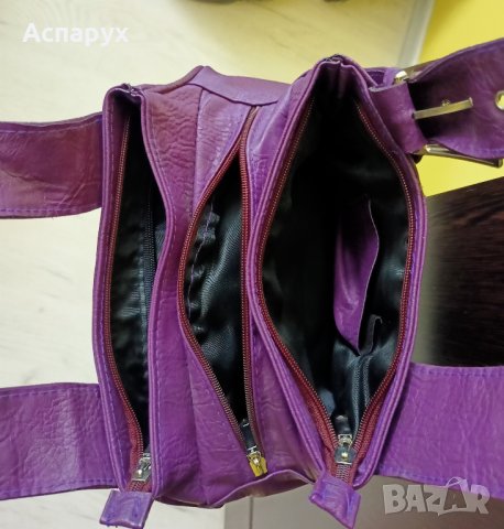 Кокетна лилава дамска чанта, снимка 5 - Чанти - 40799099