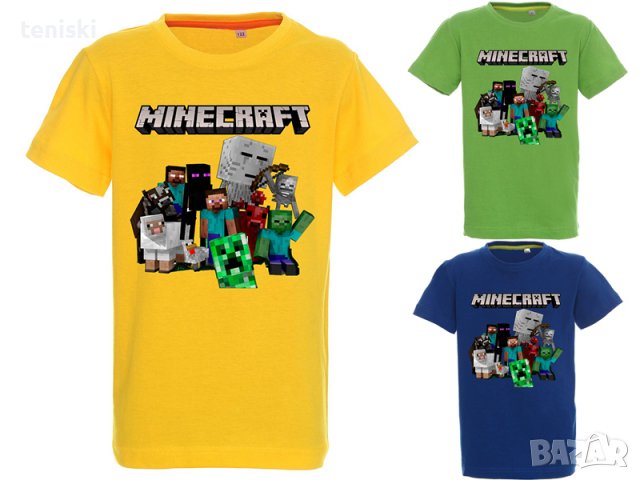 Тениски Minecraft 8 модела Всички размери и цветове, снимка 3 - Детски тениски и потници - 33189791