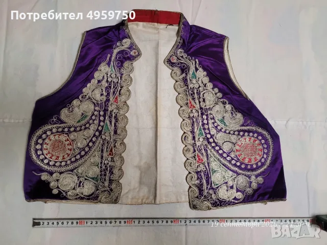 Ръчно извезани  оригинални невестеински шалвари пълен комплект с гащи, елек и антерия , снимка 5 - Антикварни и старинни предмети - 56228004